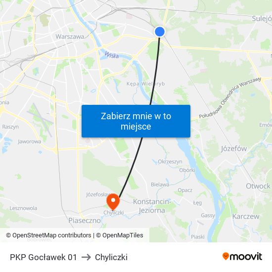 PKP Gocławek 01 to Chyliczki map