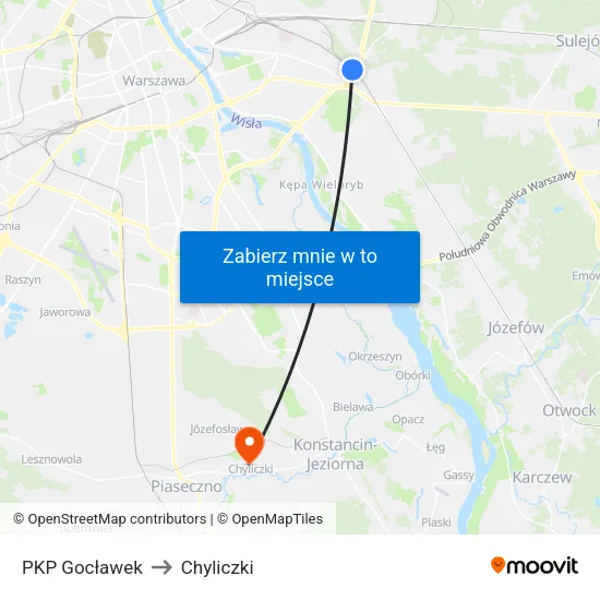 PKP Gocławek to Chyliczki map