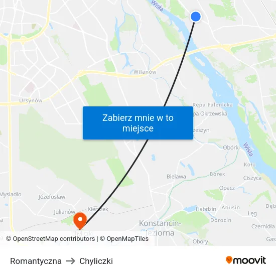 Romantyczna to Chyliczki map