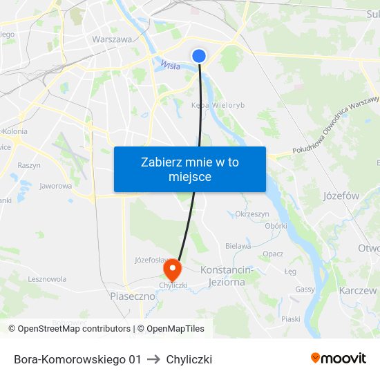 Bora-Komorowskiego to Chyliczki map