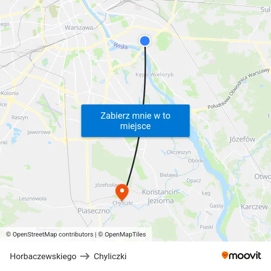 Horbaczewskiego to Chyliczki map