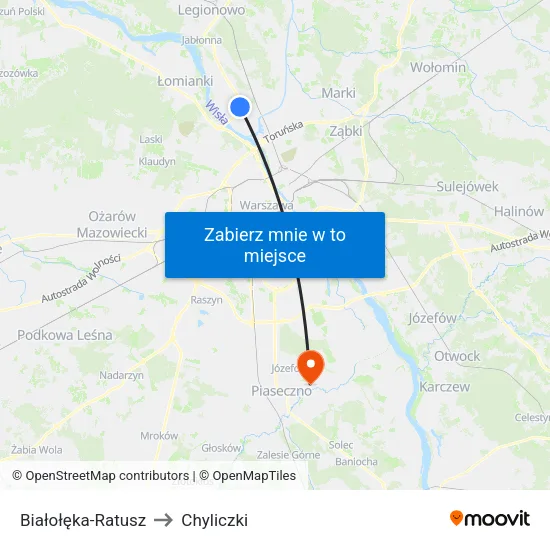 Białołęka - Ratusz to Chyliczki map