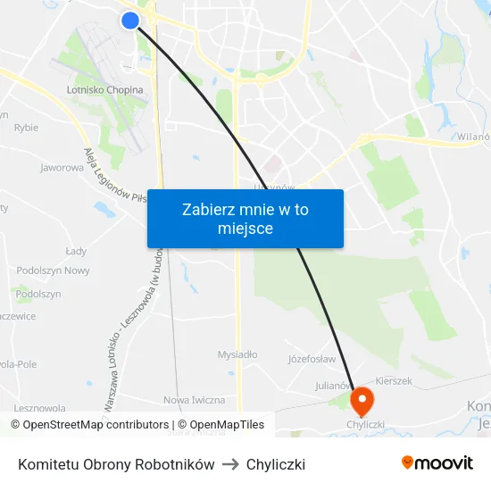 Komitetu Obrony Robotników to Chyliczki map