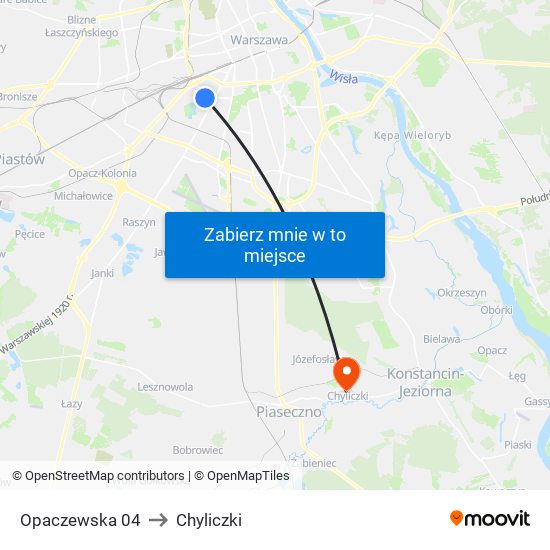 Opaczewska 04 to Chyliczki map