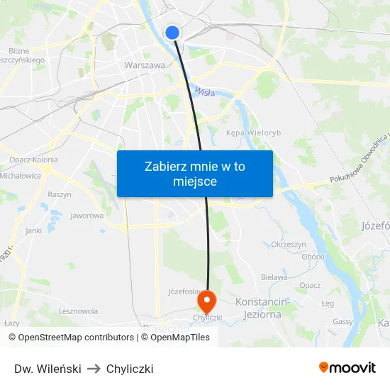 Dw. Wileński to Chyliczki map