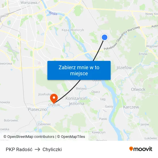 PKP Radość to Chyliczki map