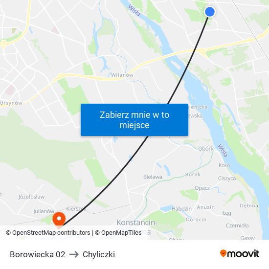 Borowiecka 02 to Chyliczki map