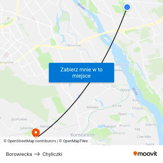 Borowiecka to Chyliczki map