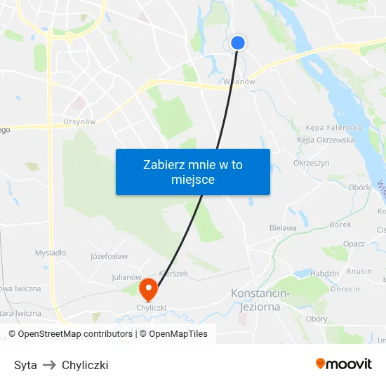 Syta to Chyliczki map