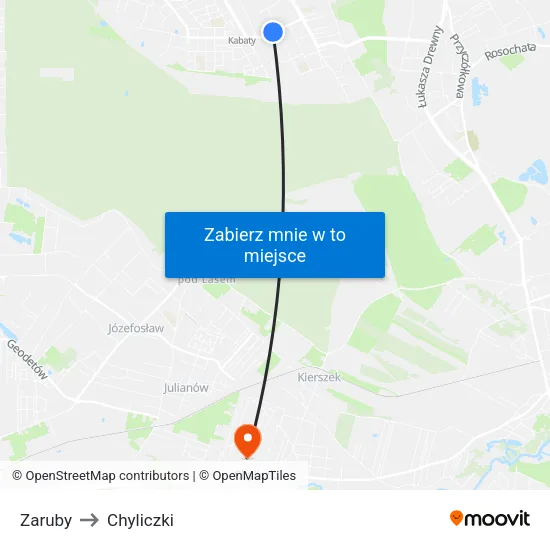 Zaruby to Chyliczki map