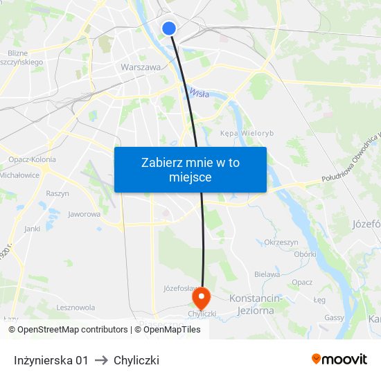 Inżynierska 01 to Chyliczki map