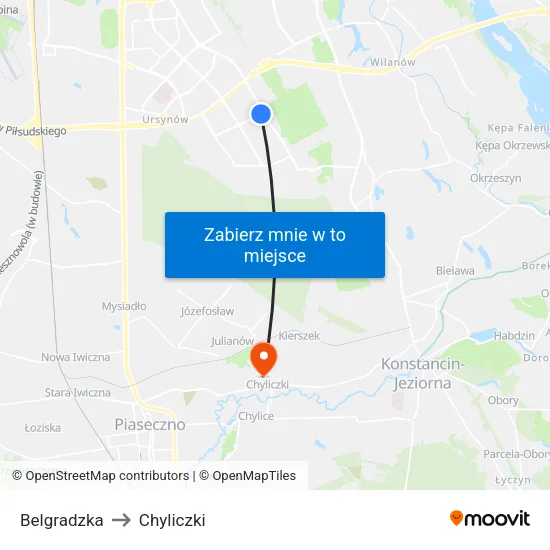 Belgradzka to Chyliczki map