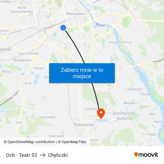 Och - Teatr 02 to Chyliczki map