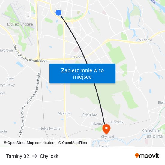 Tarniny 02 to Chyliczki map