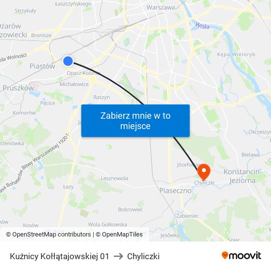 Kuźnicy Kołłątajowskiej 01 to Chyliczki map