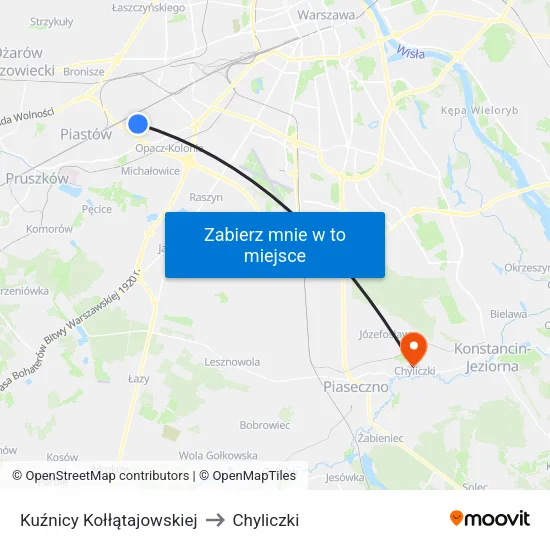 Kuźnicy Kołłątajowskiej to Chyliczki map