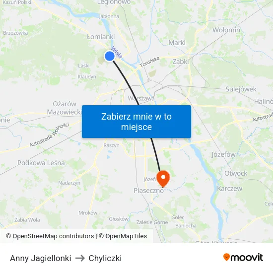 Anny Jagiellonki to Chyliczki map