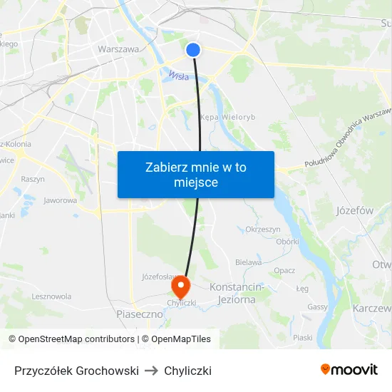 Przyczółek Grochowski to Chyliczki map