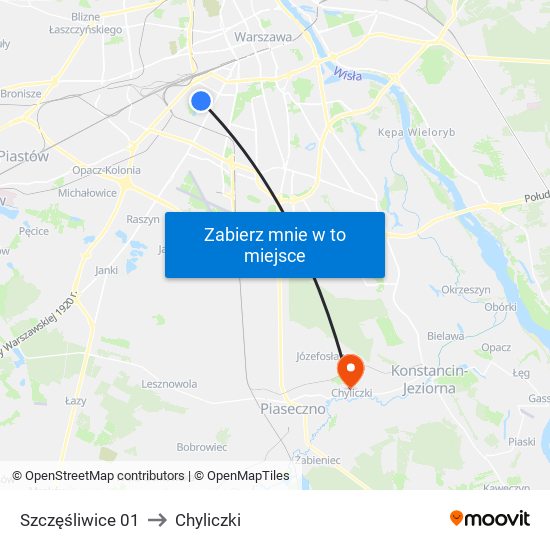 Szczęśliwice 01 to Chyliczki map