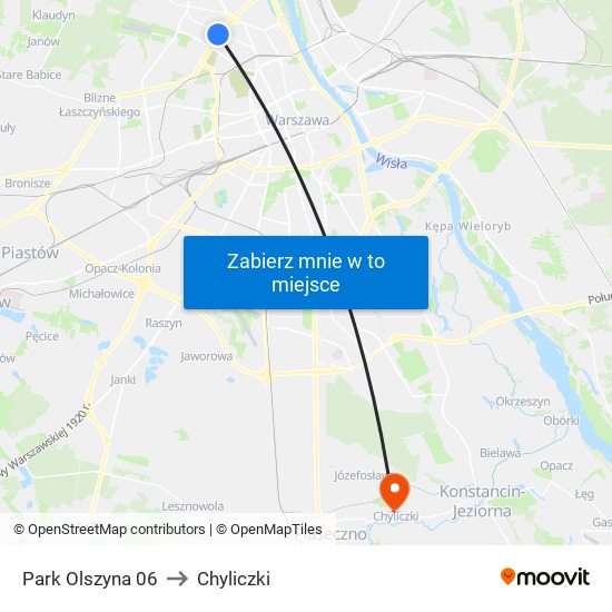 Park Olszyna 06 to Chyliczki map