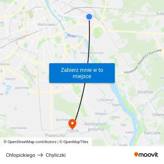 Chłopickiego to Chyliczki map