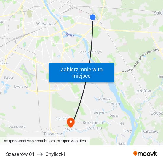 Szaserów to Chyliczki map