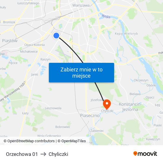 Orzechowa 01 to Chyliczki map