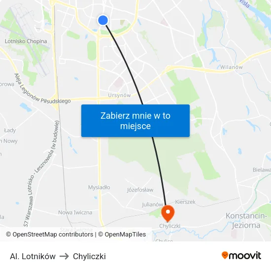 Al. Lotników to Chyliczki map