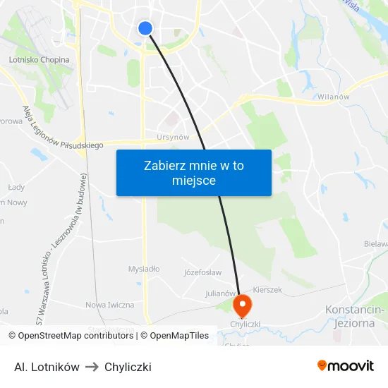 Al. Lotników to Chyliczki map