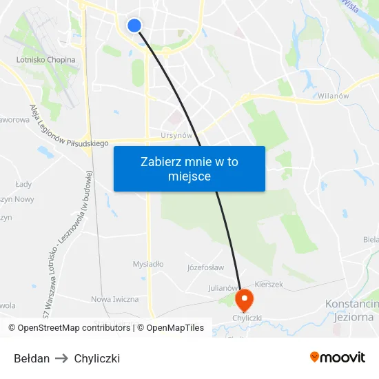 Bełdan to Chyliczki map