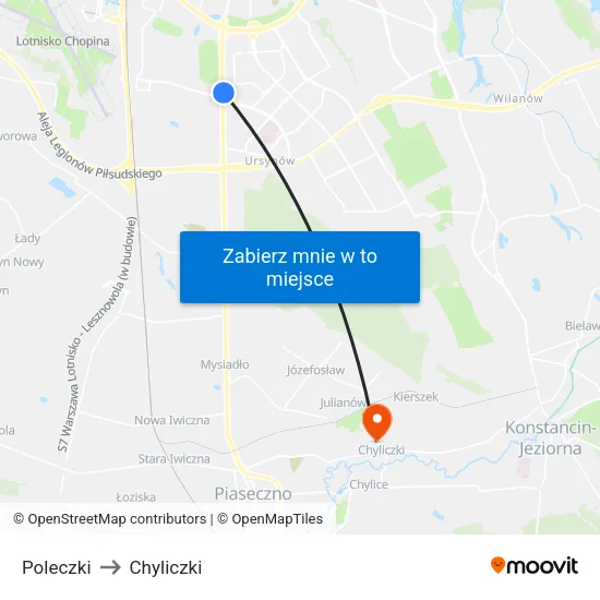 Poleczki to Chyliczki map