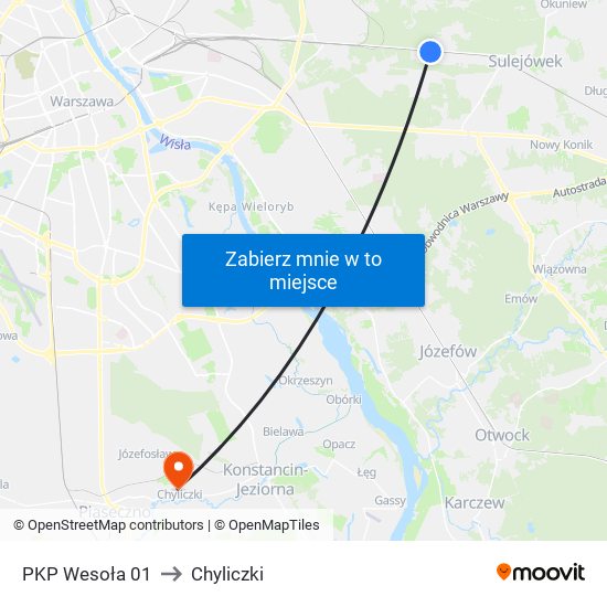 PKP Wesoła 01 to Chyliczki map