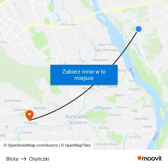 Błota to Chyliczki map