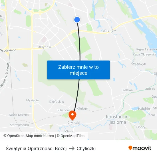 Świątynia Opatrzności Bożej to Chyliczki map