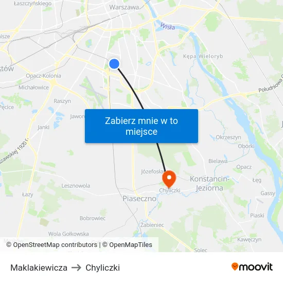 Maklakiewicza to Chyliczki map