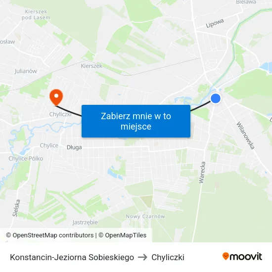 Konstancin-Jeziorna Sobieskiego to Chyliczki map