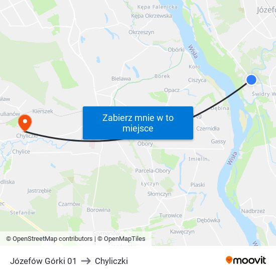 Józefów Górki 01 to Chyliczki map