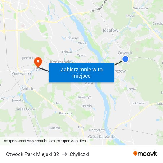 Otwock Park Miejski 02 to Chyliczki map