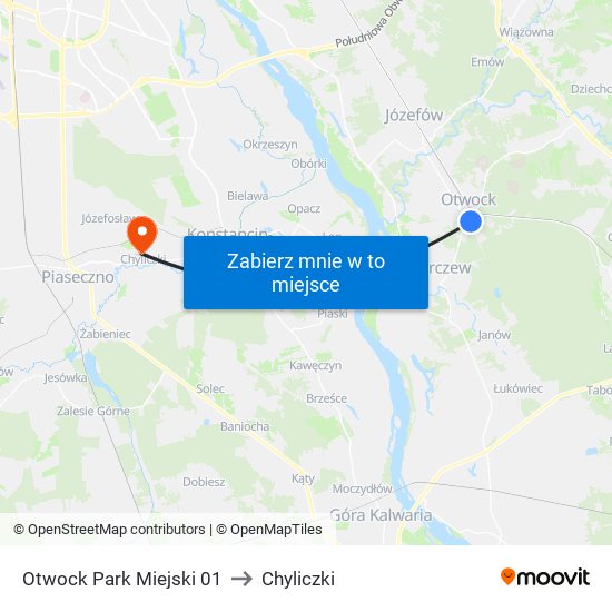 Otwock Park Miejski 01 to Chyliczki map