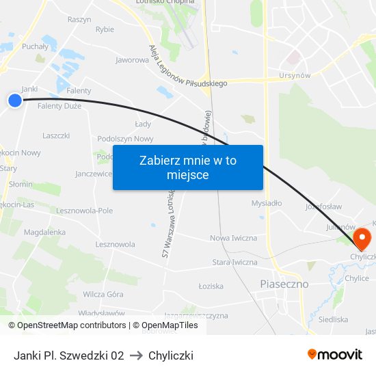 Janki Pl. Szwedzki 02 to Chyliczki map