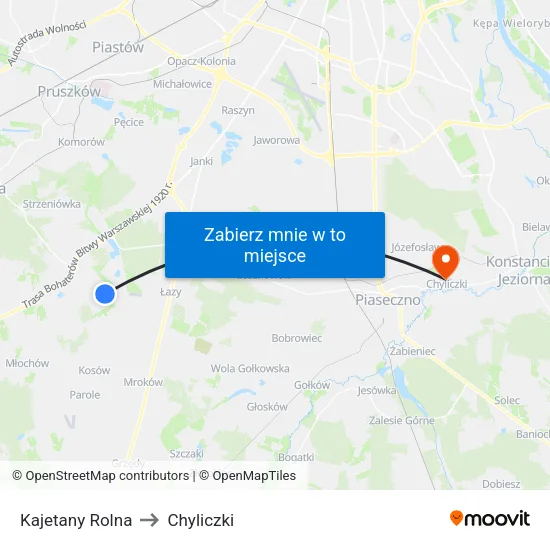 Kajetany Rolna to Chyliczki map