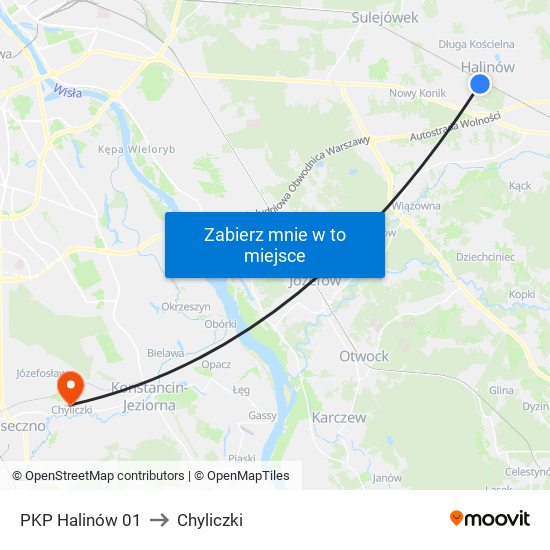 PKP Halinów 01 to Chyliczki map