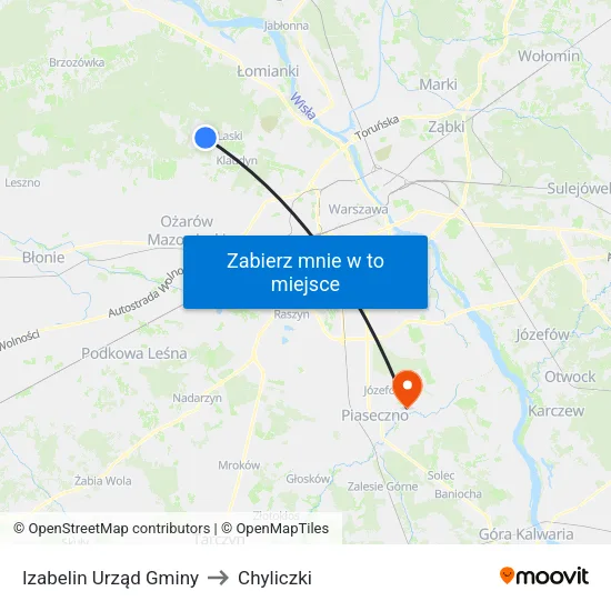 Izabelin Urząd Gminy to Chyliczki map