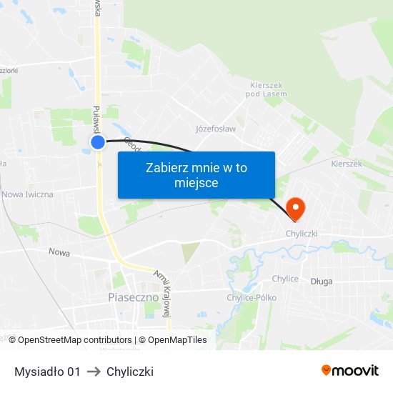 Mysiadło 01 to Chyliczki map