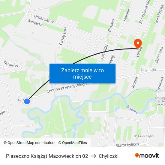 Piaseczno Książąt Mazowieckich 02 to Chyliczki map