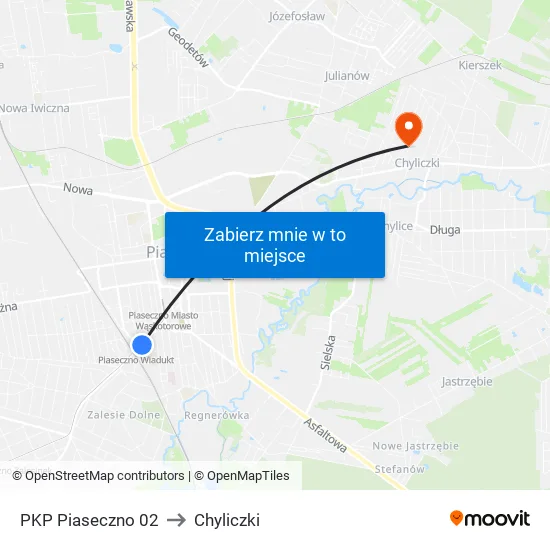 PKP Piaseczno to Chyliczki map