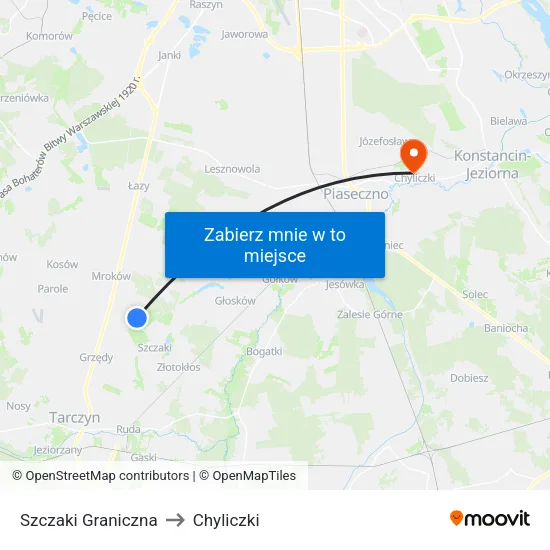 Szczaki Graniczna to Chyliczki map