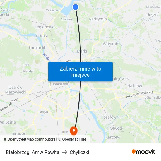 Białobrzegi Amw Rewita to Chyliczki map