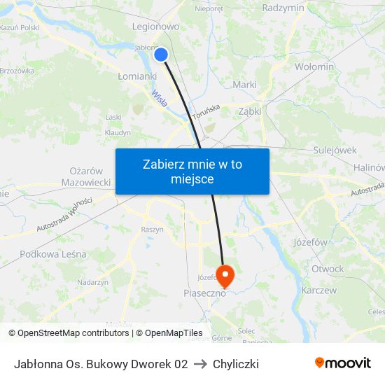 Jabłonna Os. Bukowy Dworek 02 to Chyliczki map