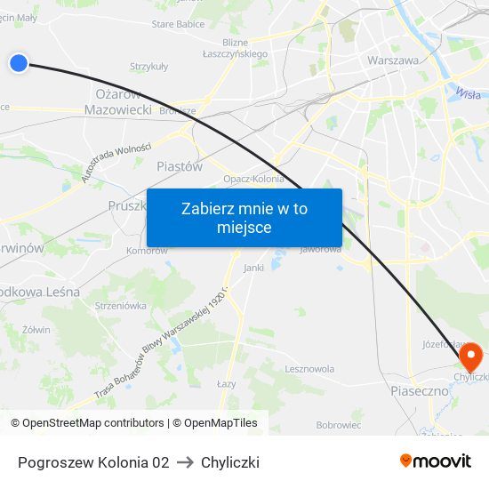 Pogroszew Kolonia 02 to Chyliczki map